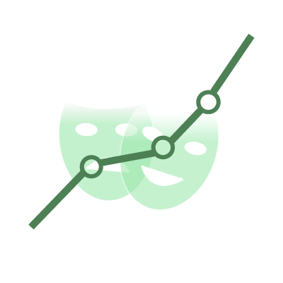 Launching3 Theatre masks with lines moving upwards
