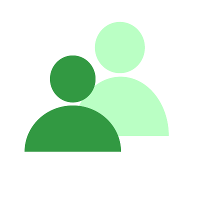 Mentoricon A smaller and a larger person icon, representing mentorship